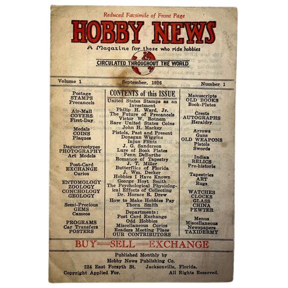 Antique Advertisement For Magazine 1926 Hobby News Sales W Front Page Sample SEE - Picture 1 of 8